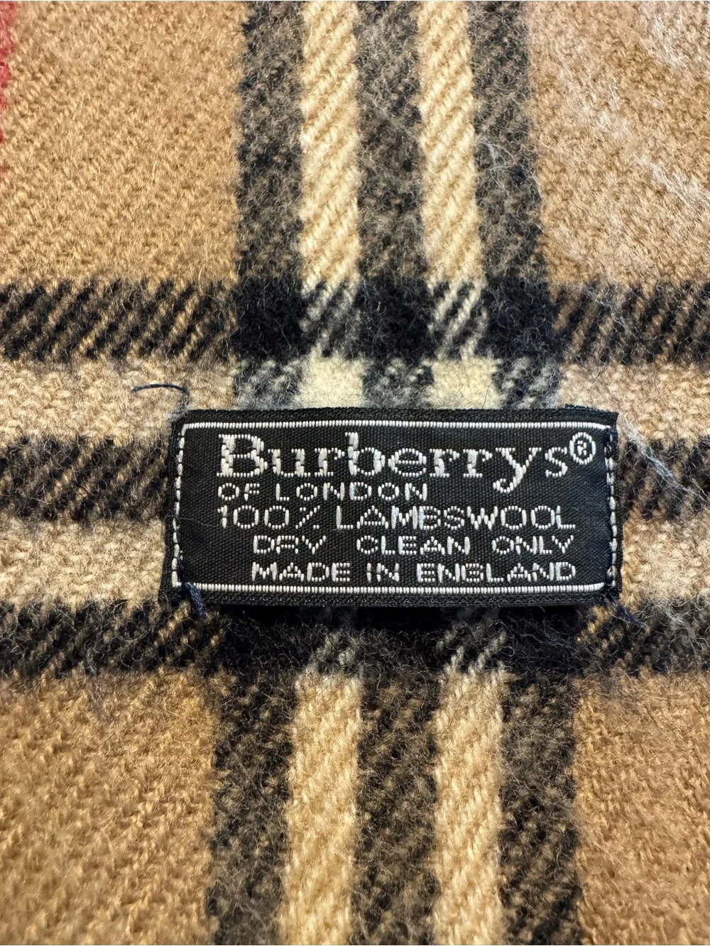 Burberrys of London Vintage 100% Lambswool Classic Tan Nova Check Scarf W/COA - Picture 2 of 10